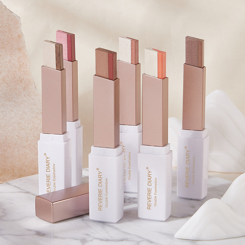 Lazy Eyeshadow Stick: Gradient Shimmer, Double Color, Waterproof