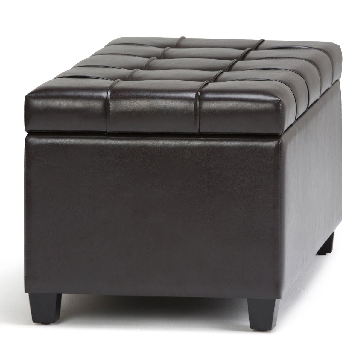 Upholstered Storage Ottoman Bench with Safety Hinge - Multiple Colors