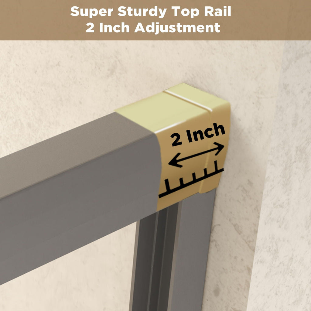 Double Sliding Shower Door with Explosion Proof Film - Black, Gray, or Dark Gray
