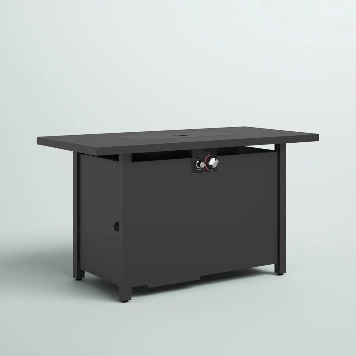 Outdoor Fire Pit Table With Lid - Dark Gray