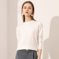 Lightweight Long-sleeve Crew-neck Wool Knit Sweater