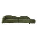 145.67" Mid-Century Upholstered Comfy Couch with Facing Chaise Right