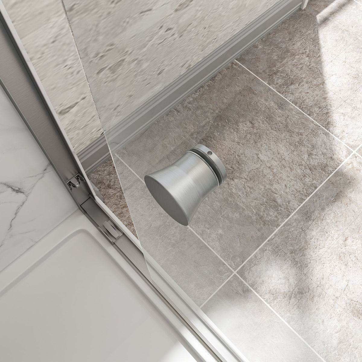 Brushed Nickel Double Bypass Sliding Shower Door with Reversible Installation - 60" W x 72" H