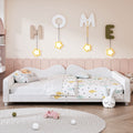 Upholstered Daybed with Cloud-Shaped Backrest - Full Size, Sherpa Fabric