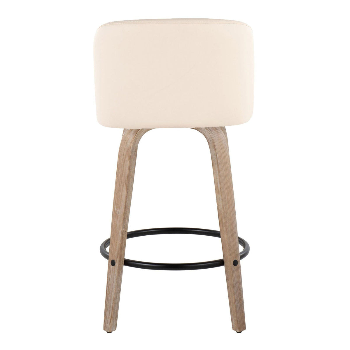 Toriano - Contemporary Fixed-Height Counter Stool & Swivel with Round Footrest (Set of 2)
