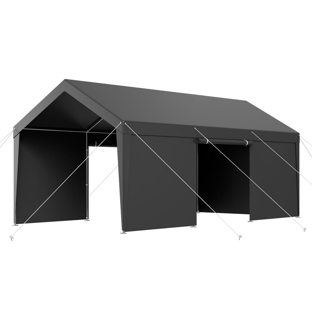 Heavy Duty 12x20FT Carport Canopy with Sidewalls - Outdoor Shelter