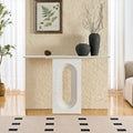 47.24 Inch Entryway Table with Unique Loopback Design - White or Walnut