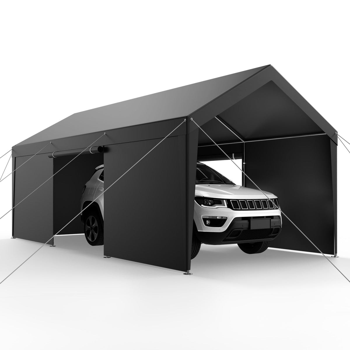Heavy Duty 12x20FT Carport Canopy with Sidewalls - Outdoor Shelter