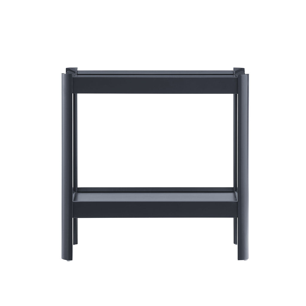 Solid Wood Nightstand with 2 Shelves - Black or White