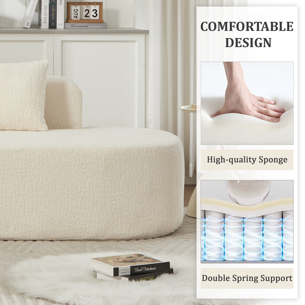 Boneless Sectional Sofa with Pillows - White