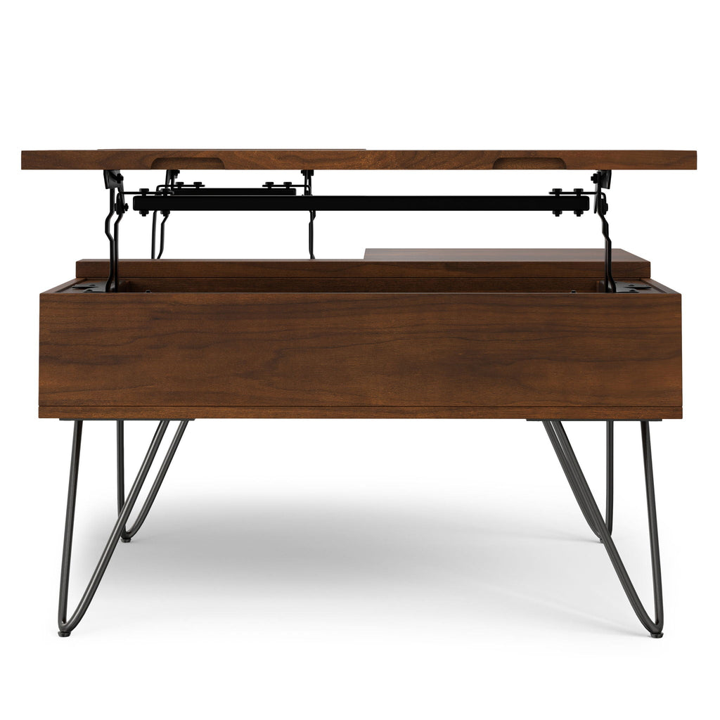 Square Lift Top Coffee Table with Hidden Storage - Walnut
