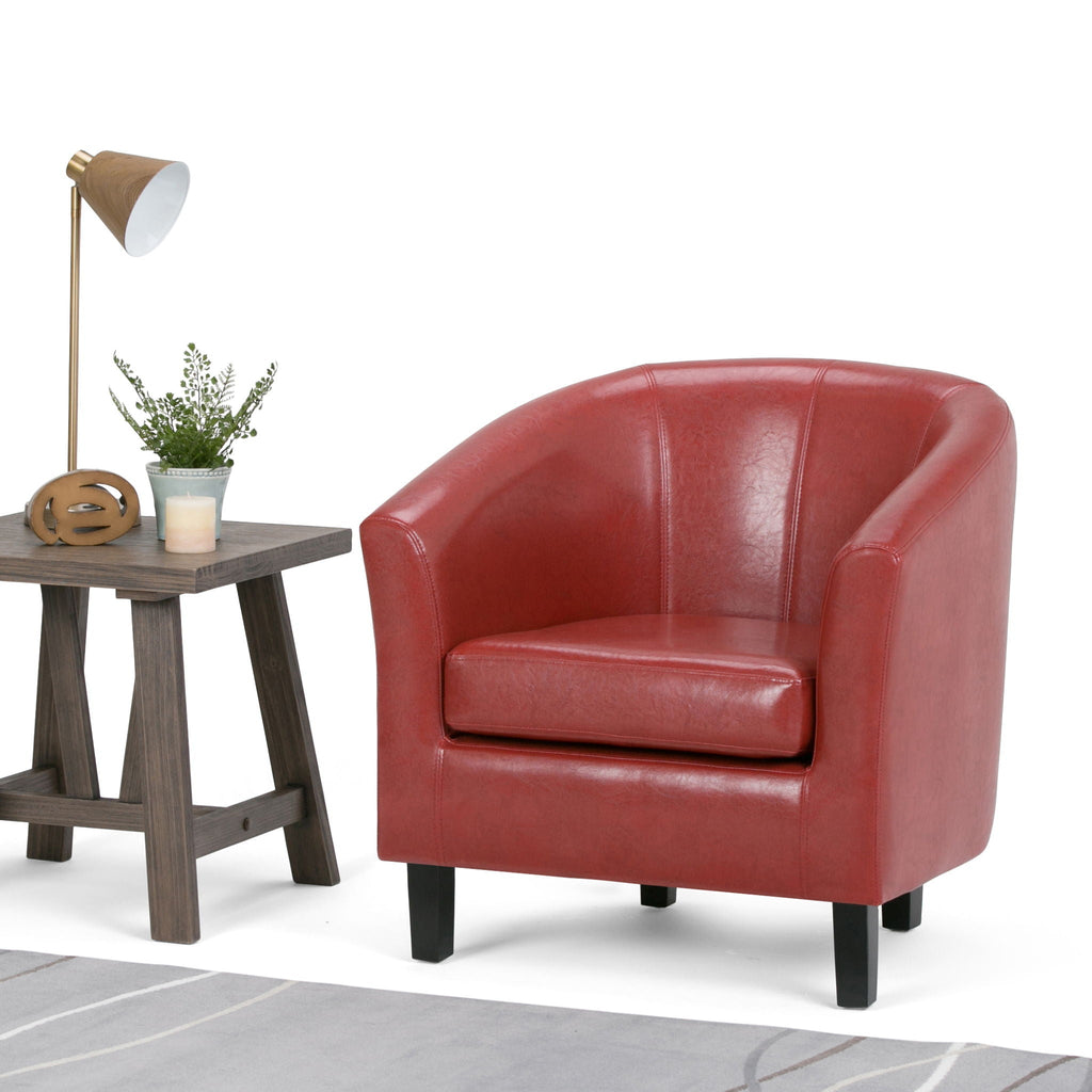 Transitional Tub Chair with Curved Back and Removable Cushion - Multiple Colors