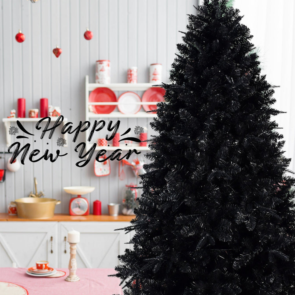 7ft Christmas Tree with Sturdy Metal Frame - Black or Green