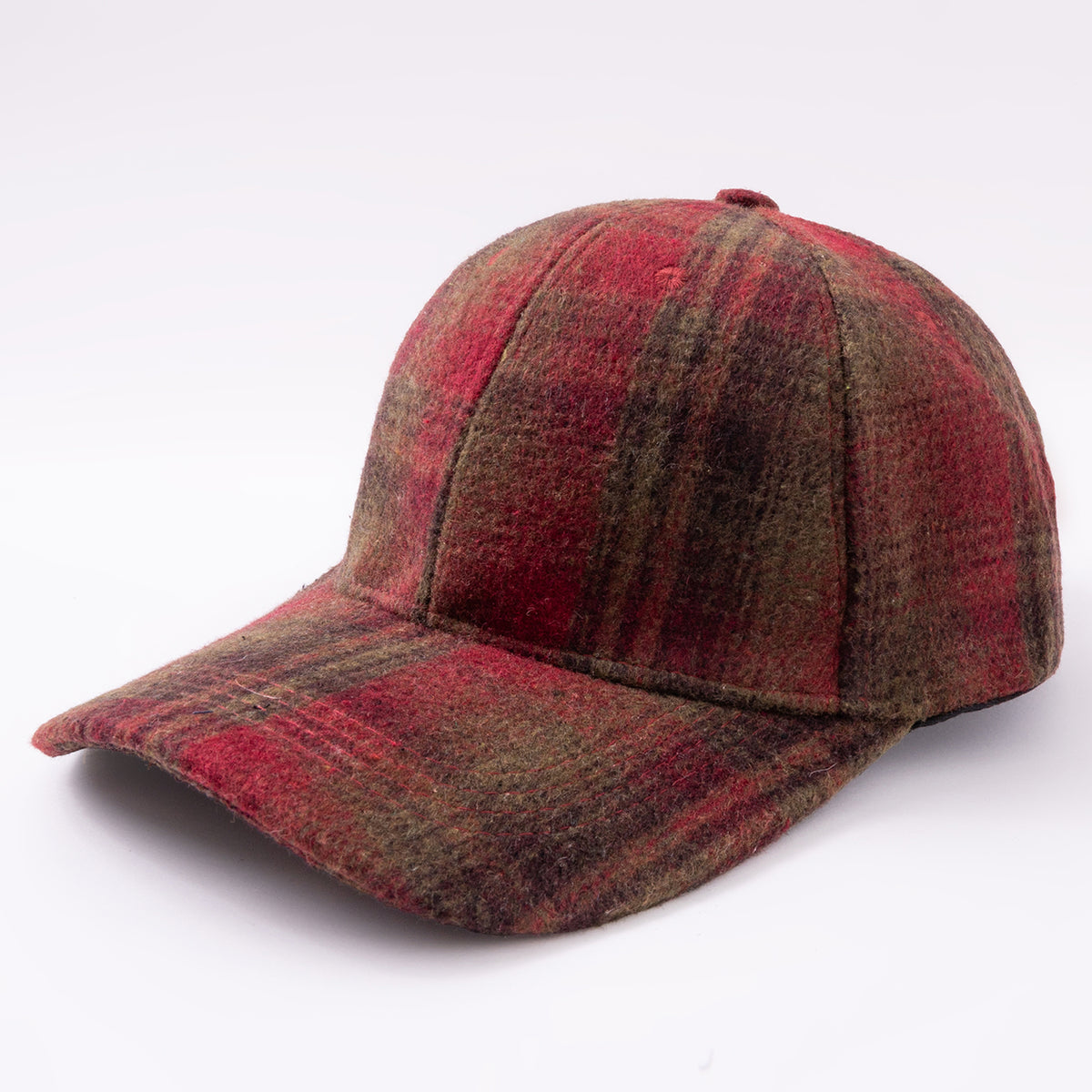 Retro Checkered Wool Baseball Cap