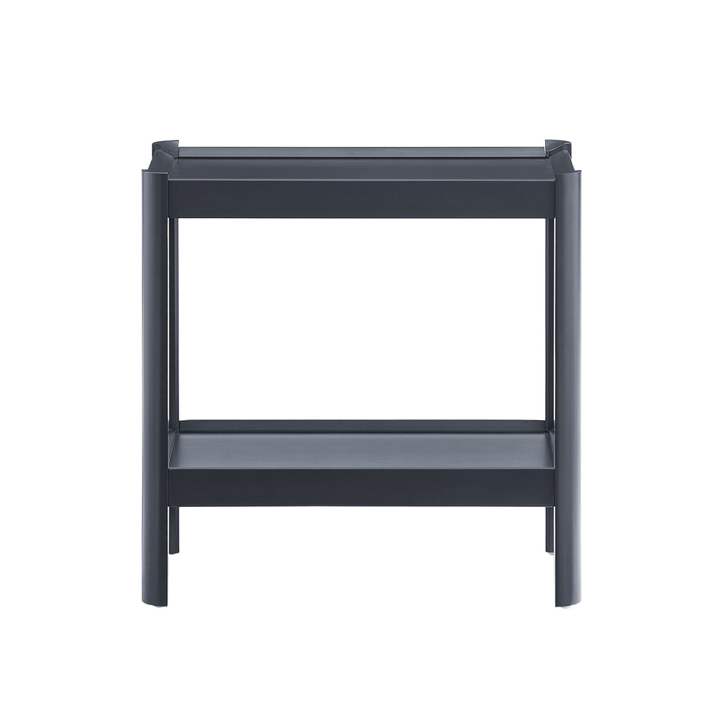 Solid Wood Nightstand with 2 Shelves - Black or White