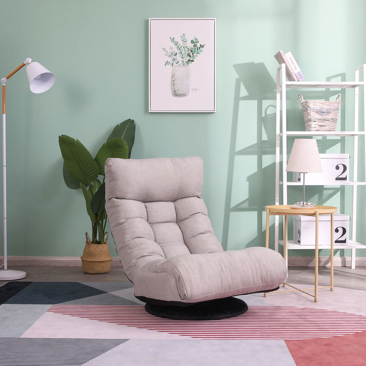 Adjustable Japanese Reclining Floor Chair Sofa With Metal Frame