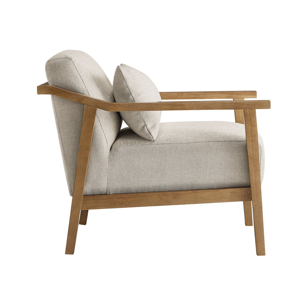 Arm Accent Chair with Lumbar Pillow - White or Dark Gray