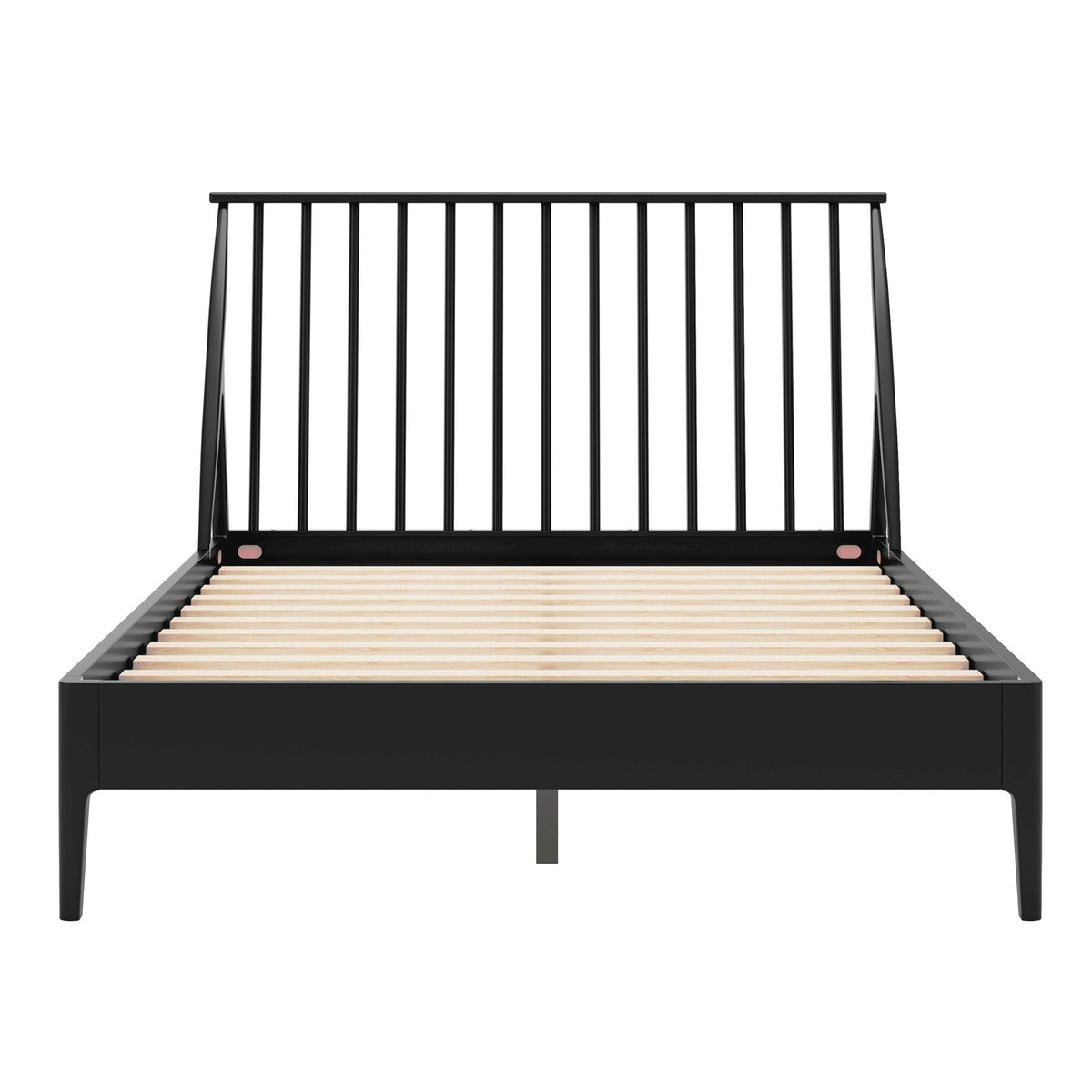 Bohemian Platform Bed with Tall Headboard - Dark Brown or Black