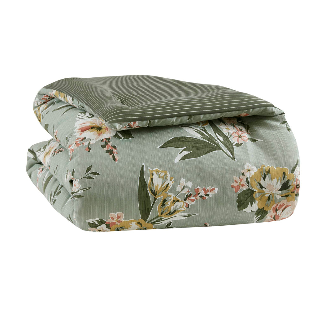 Cal King Floral Comforter Set with Cotton Blend - 7 Piece Set