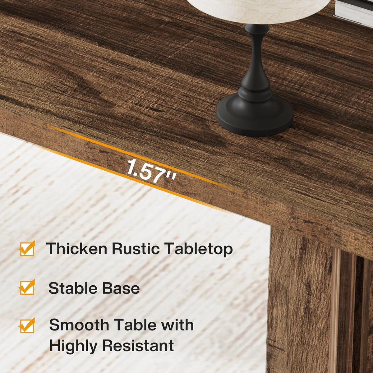Vintage Executive Desk with Thickened Tabletop – Light Brown or Dark Brown