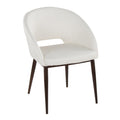 Contemporary Arm Chair with Cut-Out Backrest - White or Beige