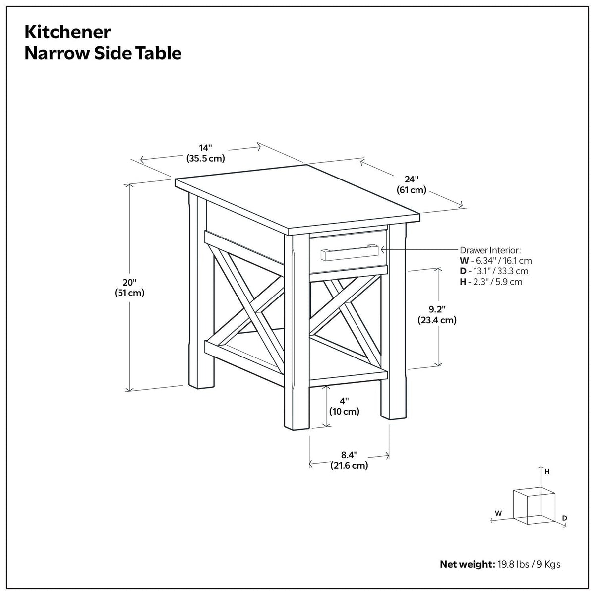 Handcrafted Console Table with Drawer Storage - Multiple Colors