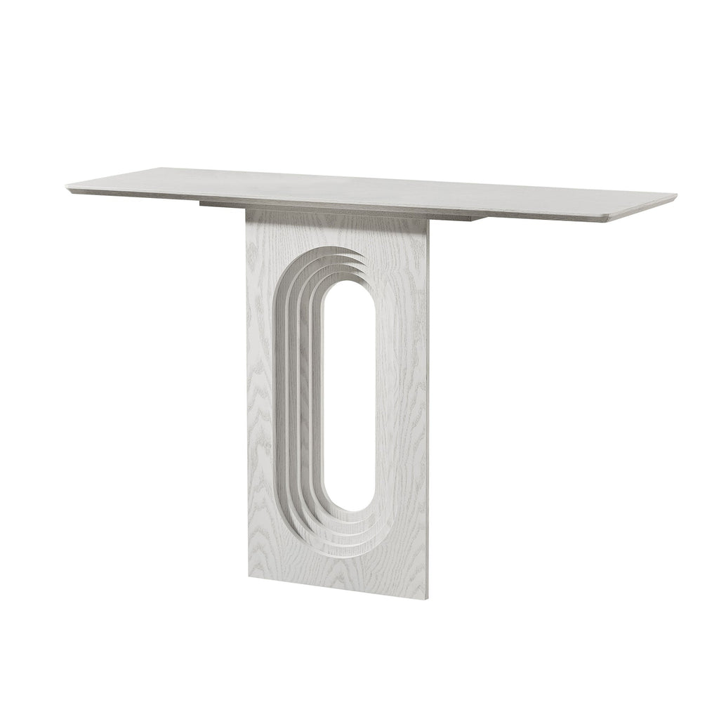 47.24 Inch Entryway Table with Unique Loopback Design - White or Walnut