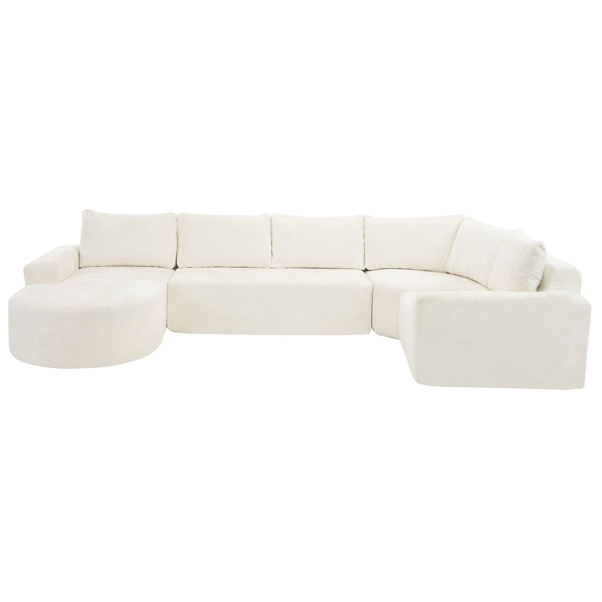 Modular Cloud Sectional Sofa Set with Deep Seating - Choose Beige, Dark Gray, or Dark Brown
