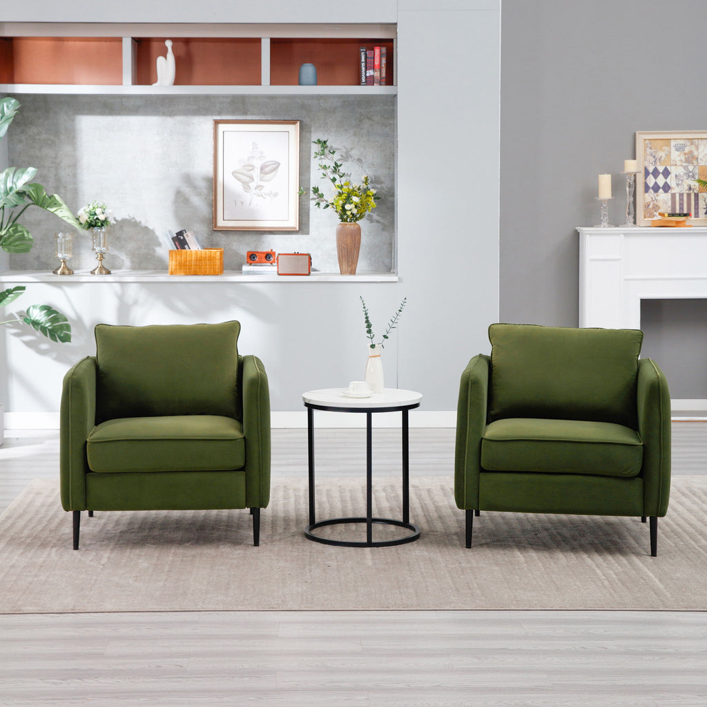 Accent Chair with Removable Pillow - Dark Green or Dark Red