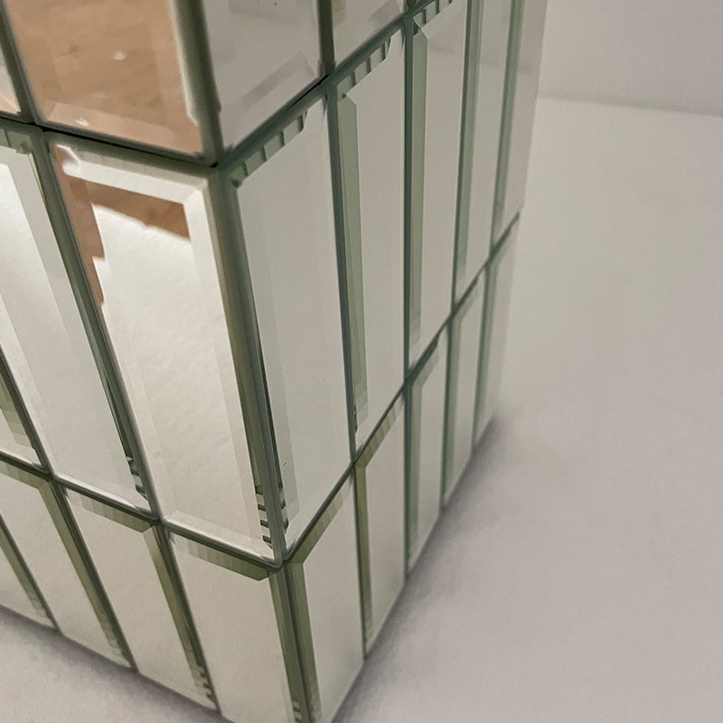 Mirrored Floor Vase with Modern MDF Construction - 36.02" Tall