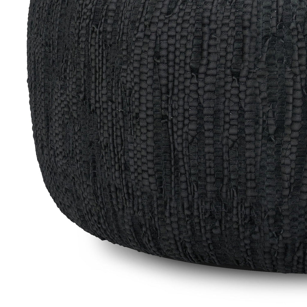 Fredrik - Round Pouf - Black