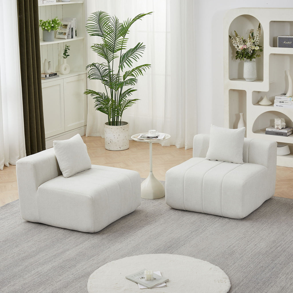 Modular Sectional Sofa with 2 Pillows – Symmetrical Design