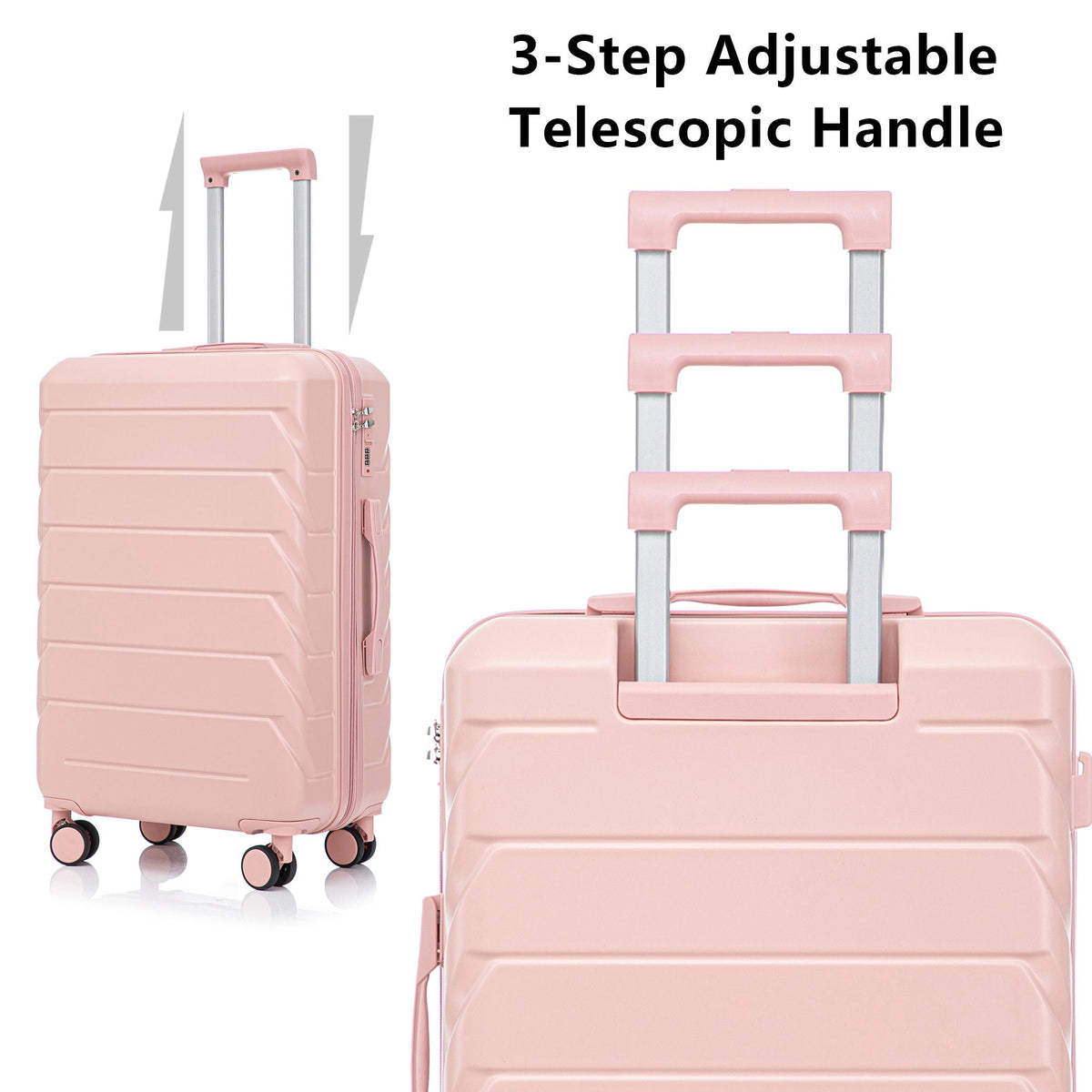3 Pieces Set Spinner Wheel Luggage With Combination Lock