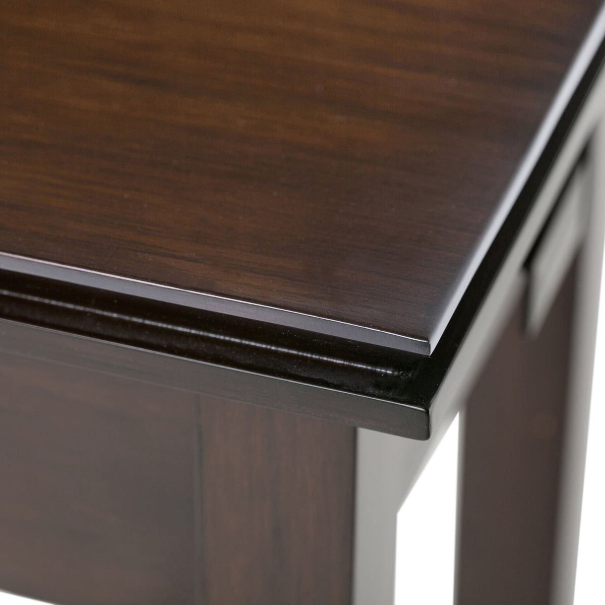 Handcrafted Narrow Side Table with Functional Drawer - Dark Brown