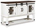 Valebeck - Dining Room Server - White / Brown