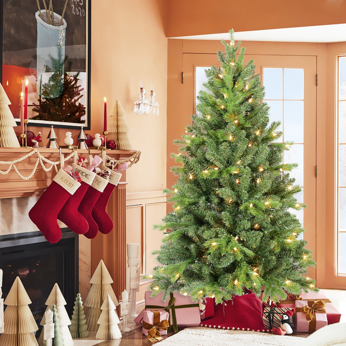 6FT Christmas Tree with 1032 PE+PVC Tips - Green