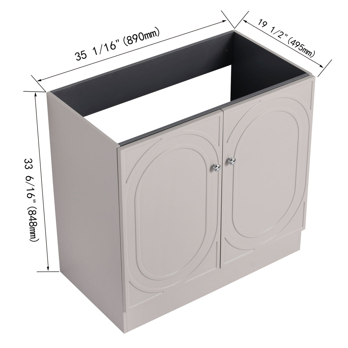 Modern Freestanding Bathroom Vanity with Soft Close Cabinet Doors - Pearl Silver, White, or Dark Green