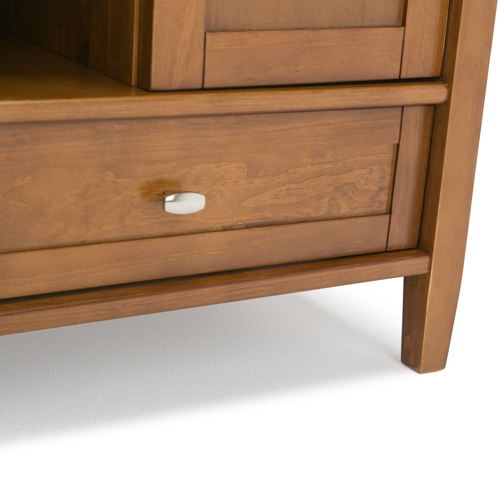 Transitional Style TV Media Stand with Storage - Light Brown, Dark Brown, White