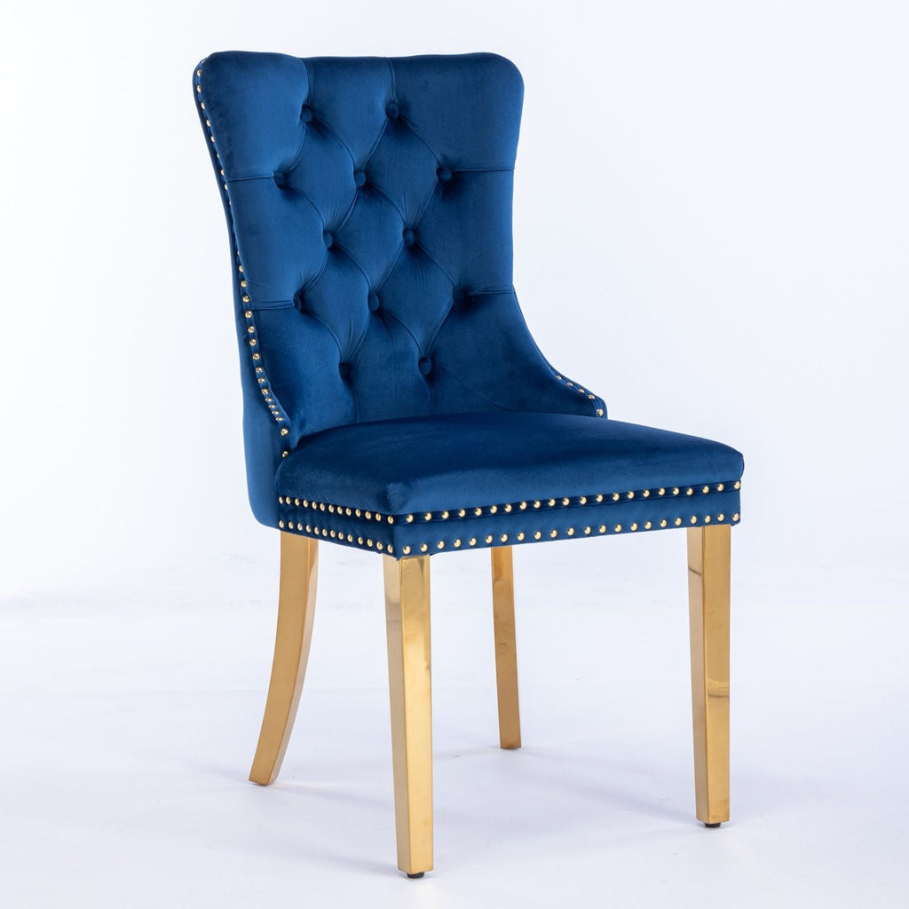 Modern Tufted Dining Chair Set of 2 with Velvet Upholstery - Nikki Collection