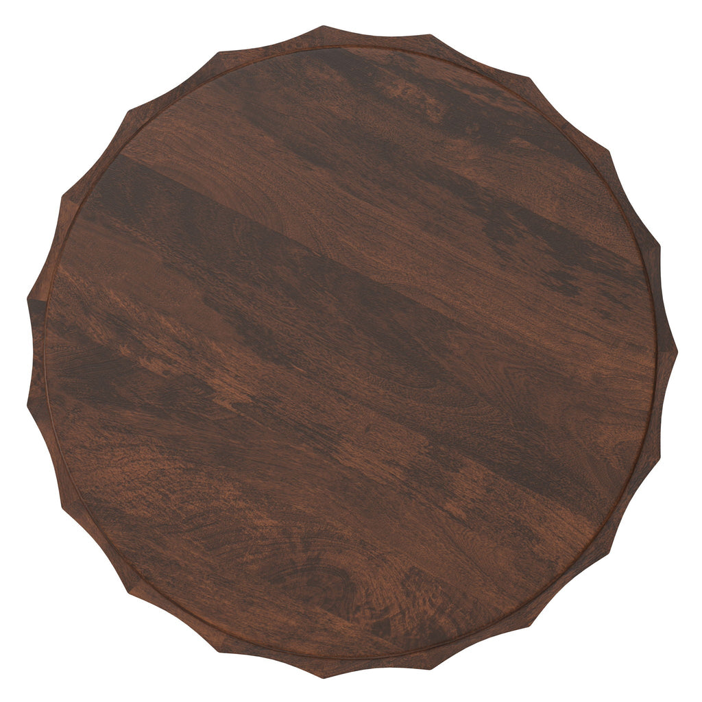 Walnut Brown Coffee Table with Drum Design - Trenton