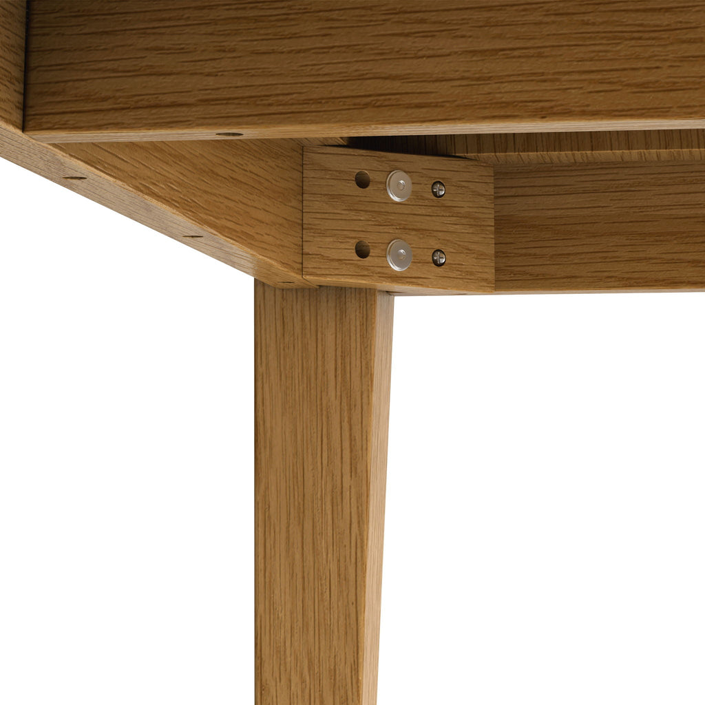 Contemporary Dining Table with Solid Oak Veneer - Light or Dark Brown