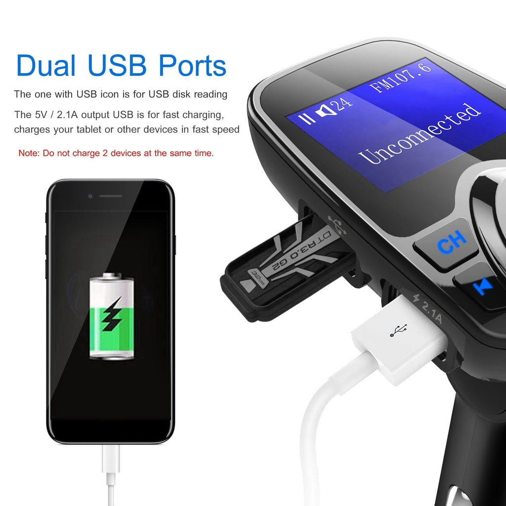 iMounTek Car Wireless FM Transmitter MP3 Player Hand-Free Call USB Charger AUX Input TF Card USB Flash Drive