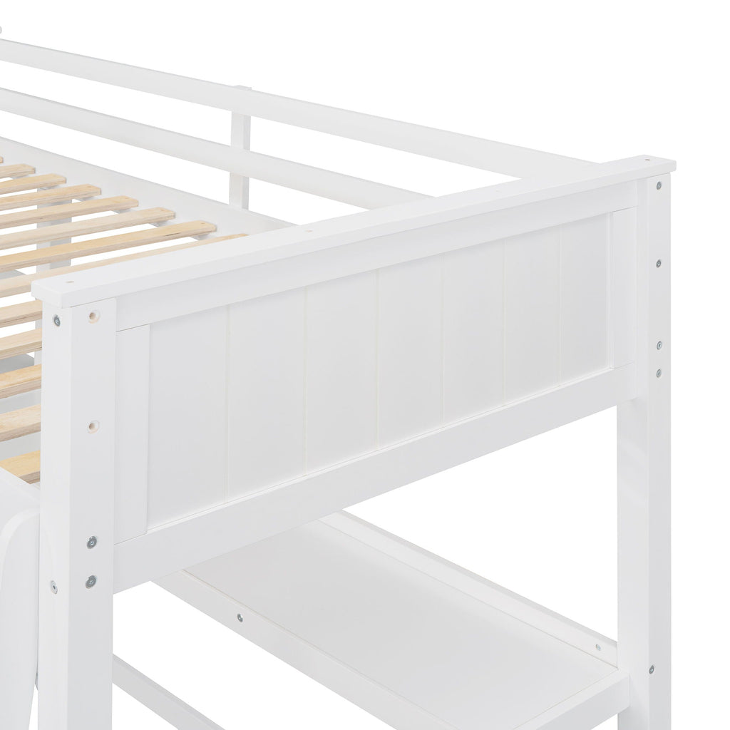 Loft Bed With Drawers With Desk And Shelves