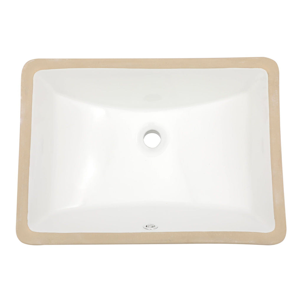Modern Ceramic Undermount Bathroom Sink with Overflow - White or Black