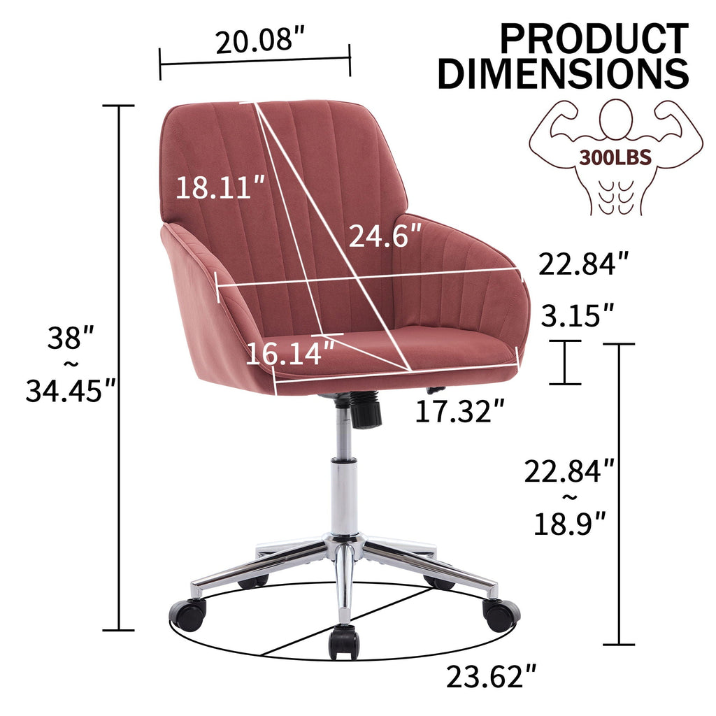 Adjustable Ergonomic Office Chair with Swivel Backrest Seat - Multiple Colors