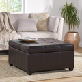 35inch Storage Ottoman, Large Square Ottoman Bench with Storage