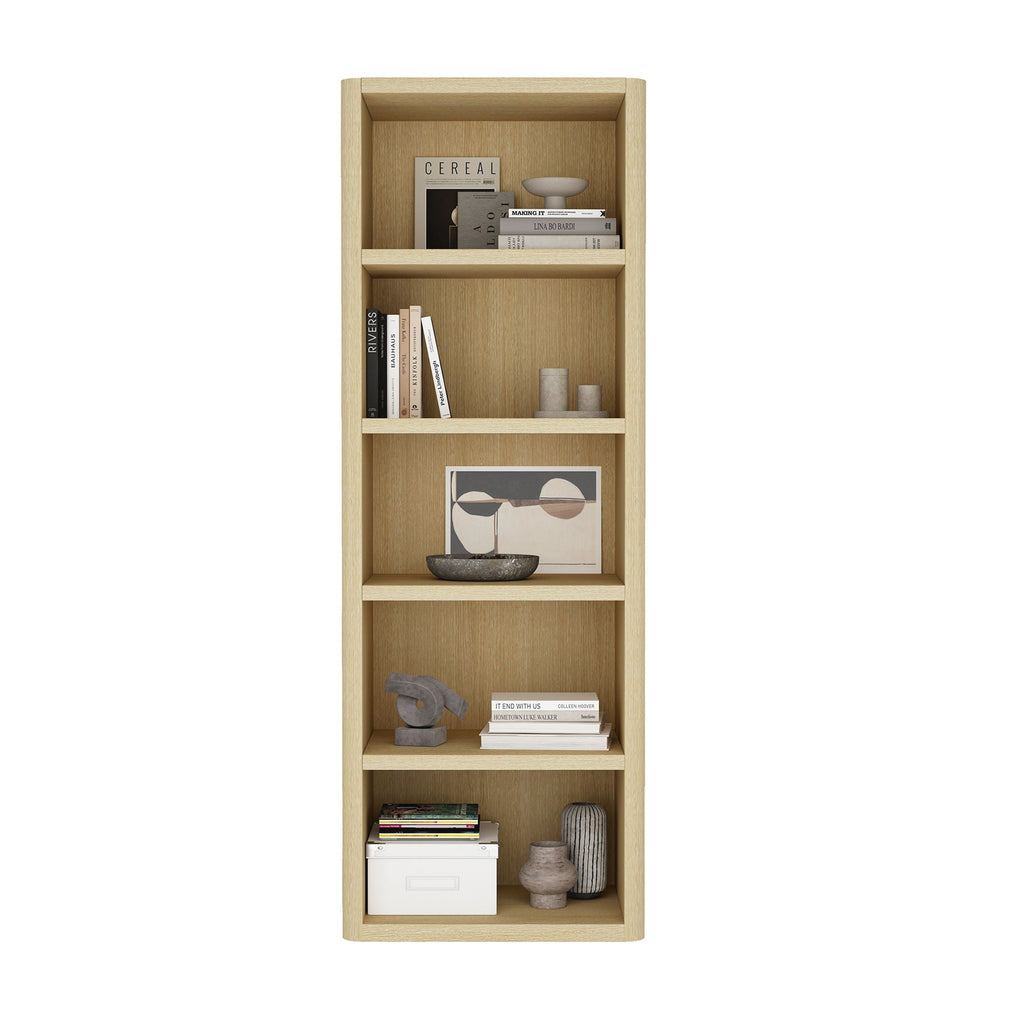 Open Bookcase with Adjustable Shelves - 79" High - Black, Light Brown, Dark Brown