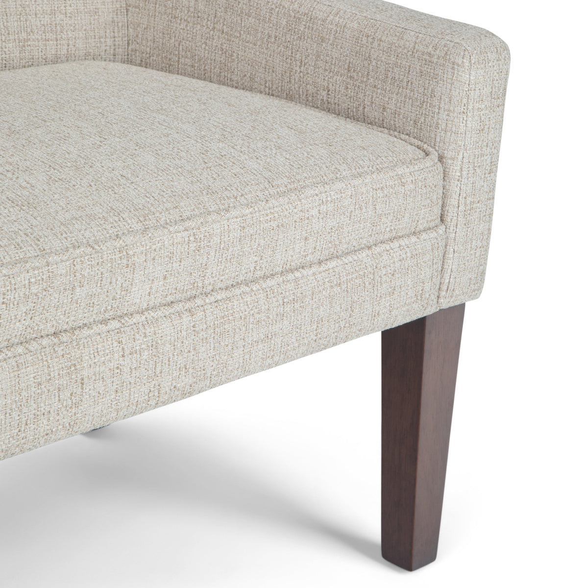 Platinum Upholstered Bench with Solid Wood Frame - Parris