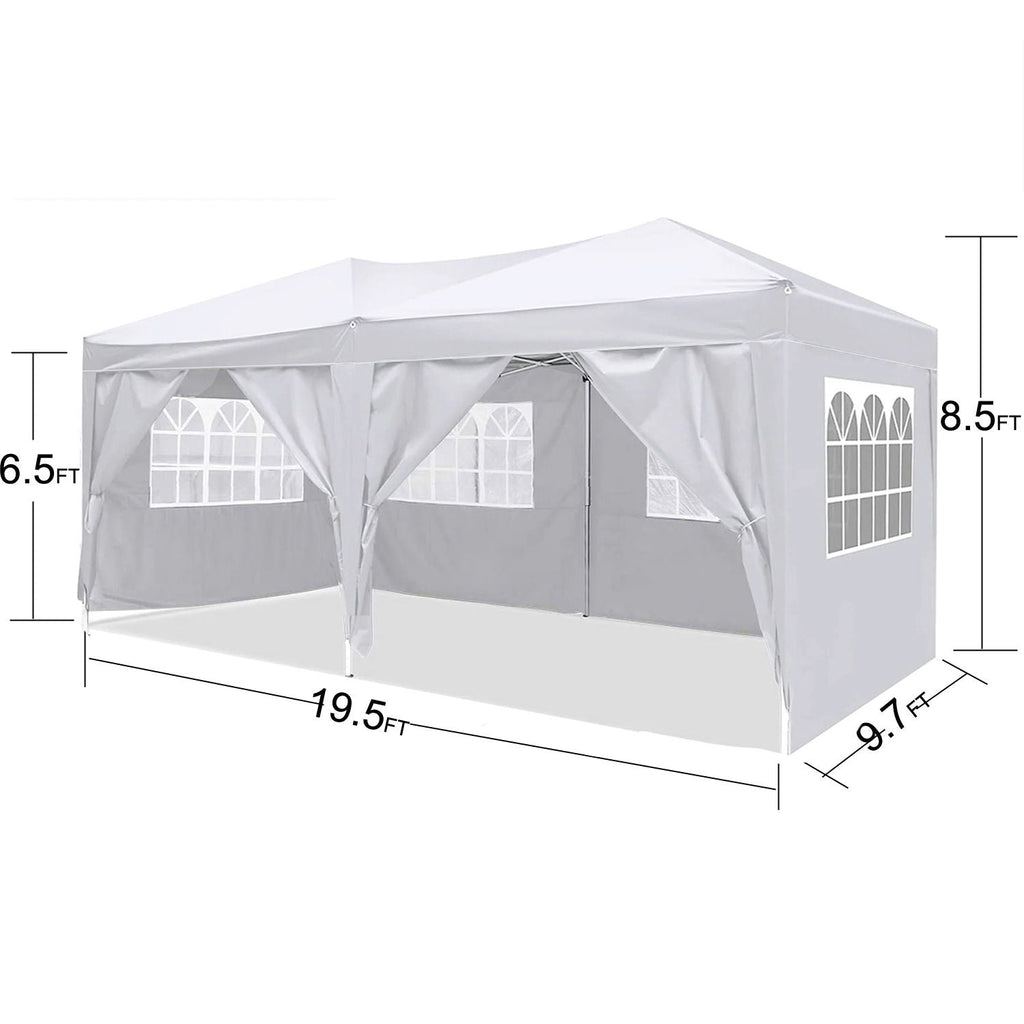 10'x20' Pop Up Canopy Tent with Removable Sidewalls and Carry Bag - White, Pink, Beige, Blue