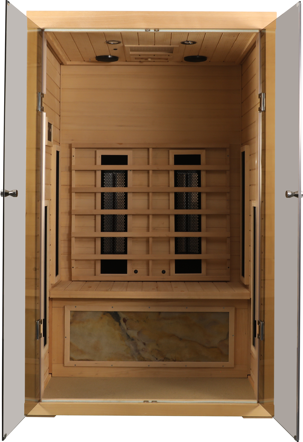 Two Person Hemlock Wood Far-Infrared Sauna Room with Digital Control Panel